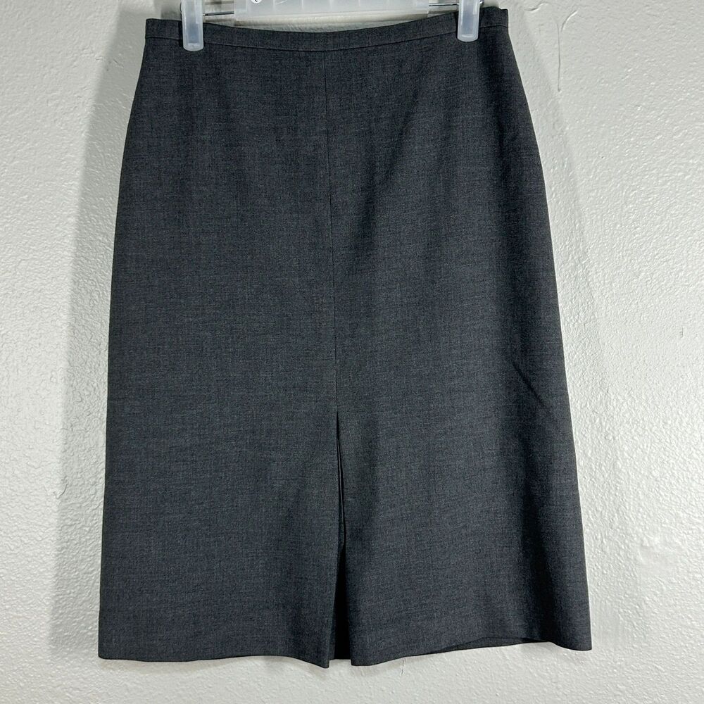 Ann Taylor LOFT Skirt Womens 6 Gray Pencil Back Vent Stretch Career KneeLength